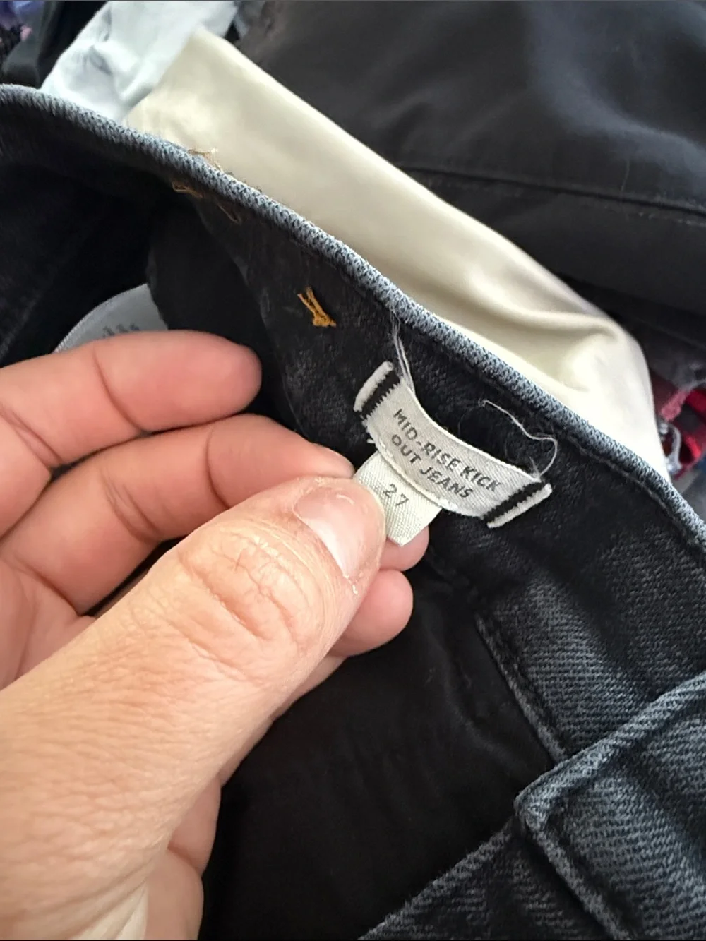 Madewell Black Mid Rise Kick Out Button-Fly Jeans Size 27